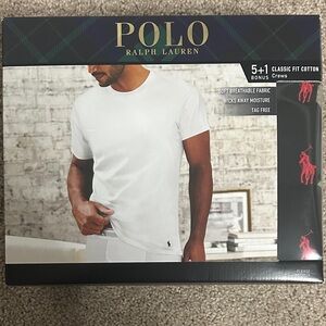 Polo by Ralph Lauren Classic Fit Cotton Tee - 6 pack Black
